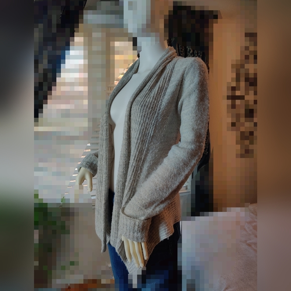 American Rag Heather Gray Wrap Waterfall Sweater Size XS - Picture 5 of 12